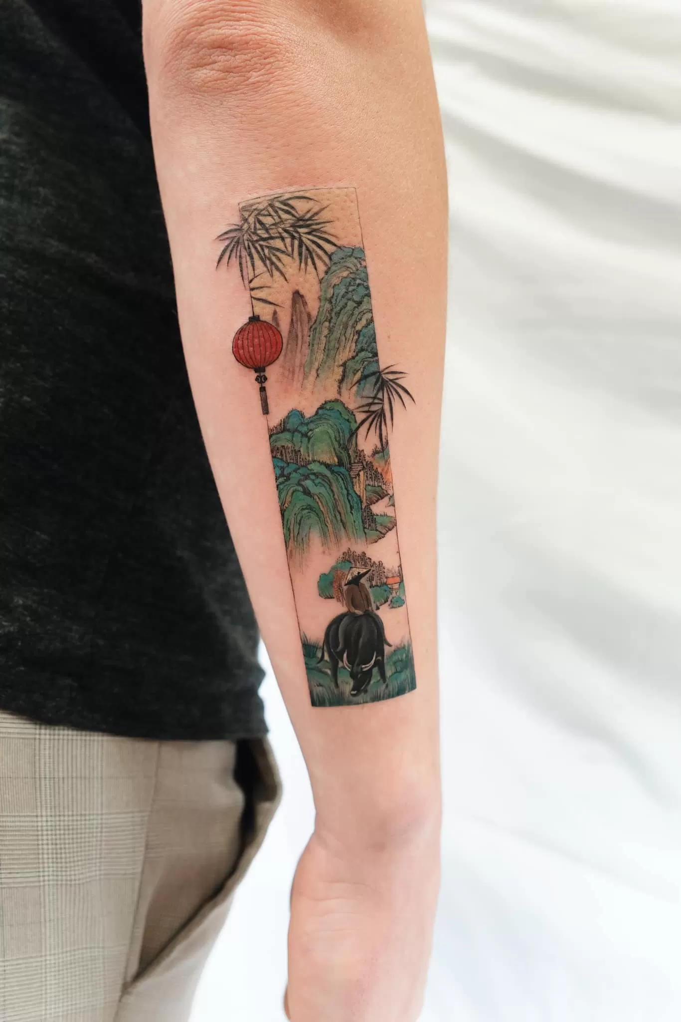 1752148440 Vietnam Landscape Boy Buffalo Tattoo