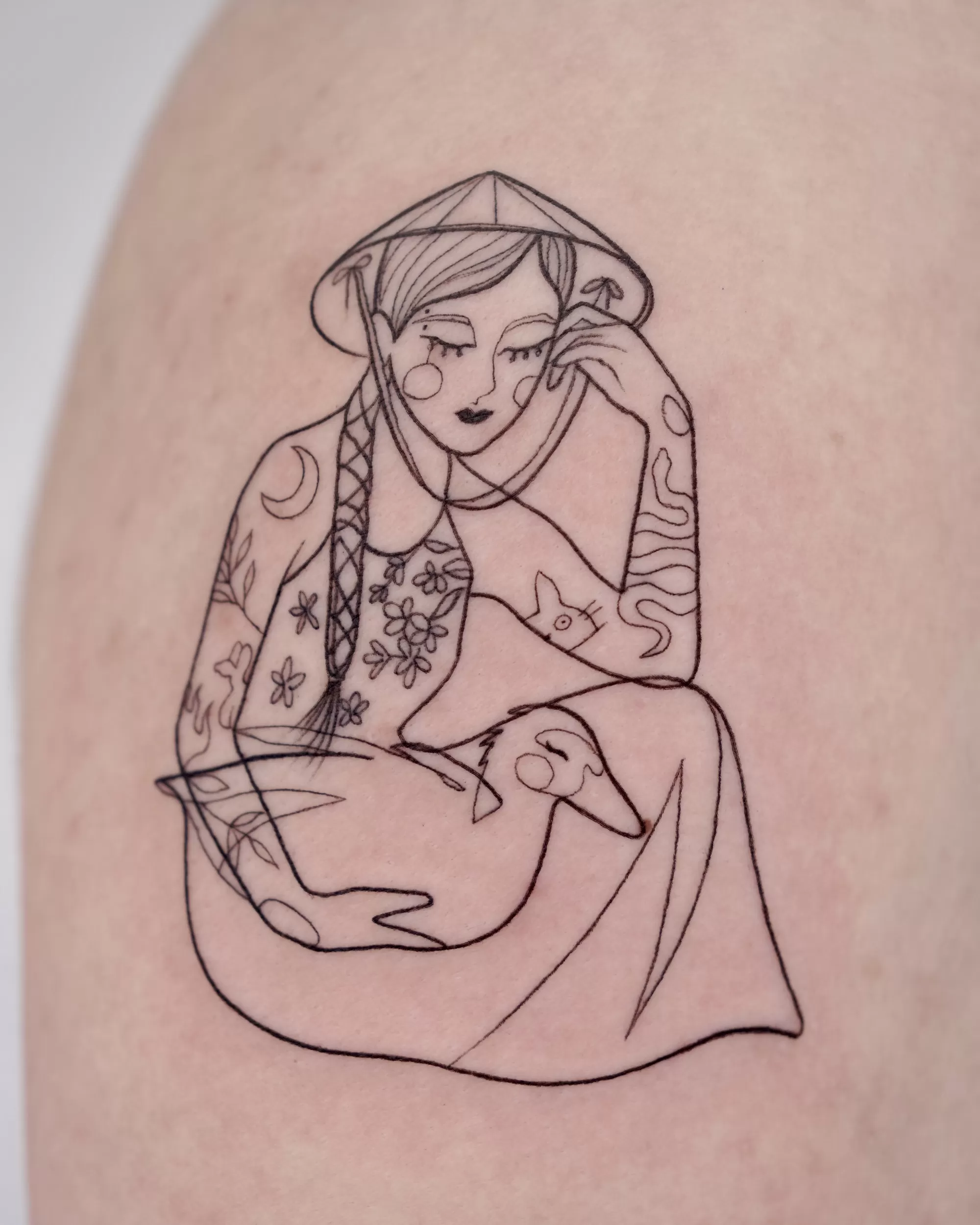 1754001862 Line Work Vietnam Lady Duck Tattoo