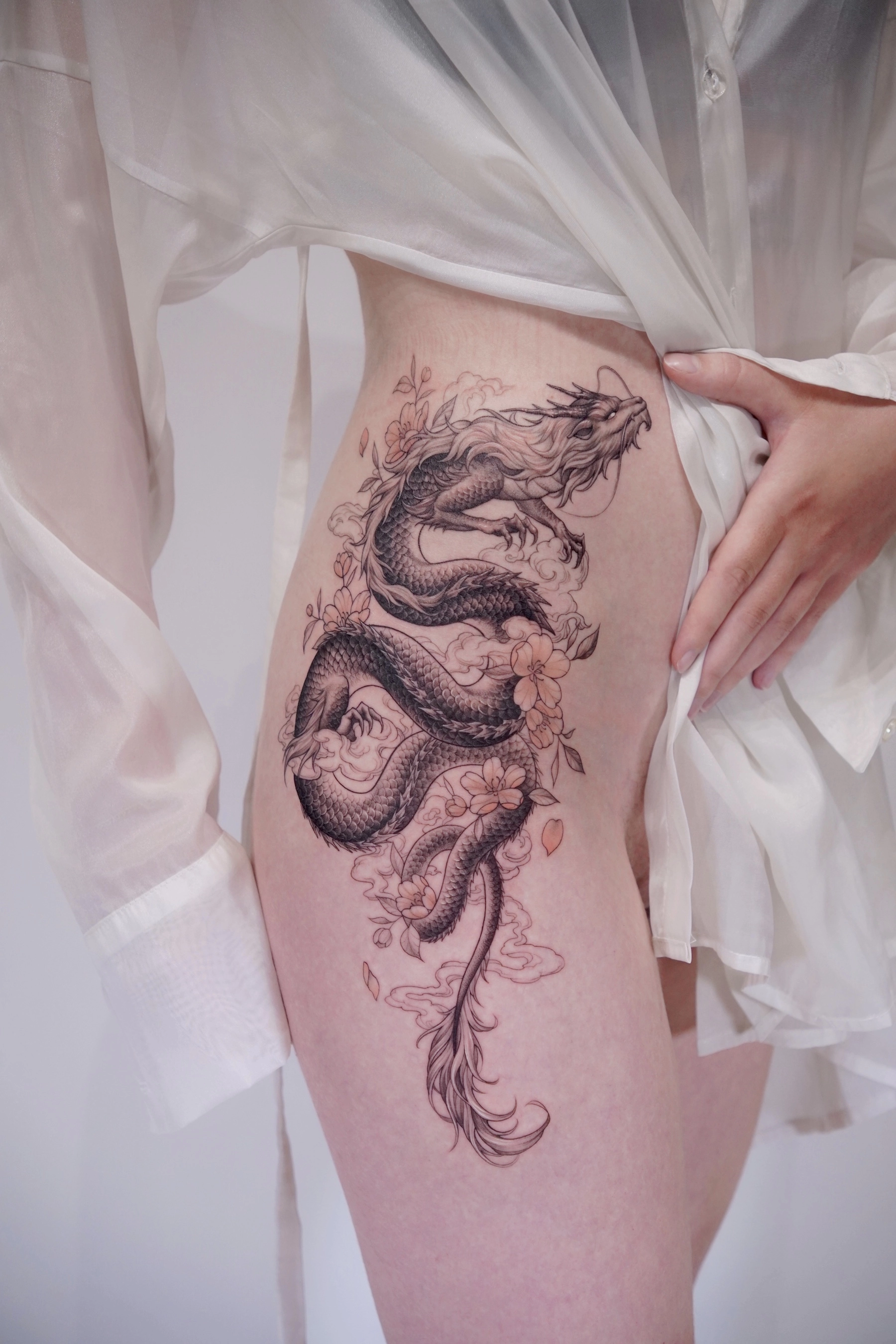 Fineline Dragon Tattoo in Hanoi — Where Power Meets Precision